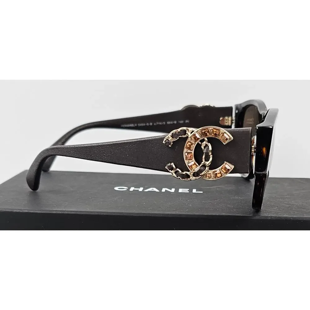 CHANEL Rectangle DARK HAVANA BROWN Sunglasses - Picture 6 of 8